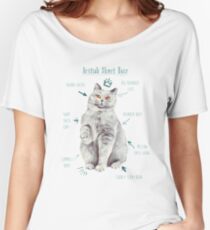 British Short Hair Kitty Illustration Relaxed Fit T-Shirt