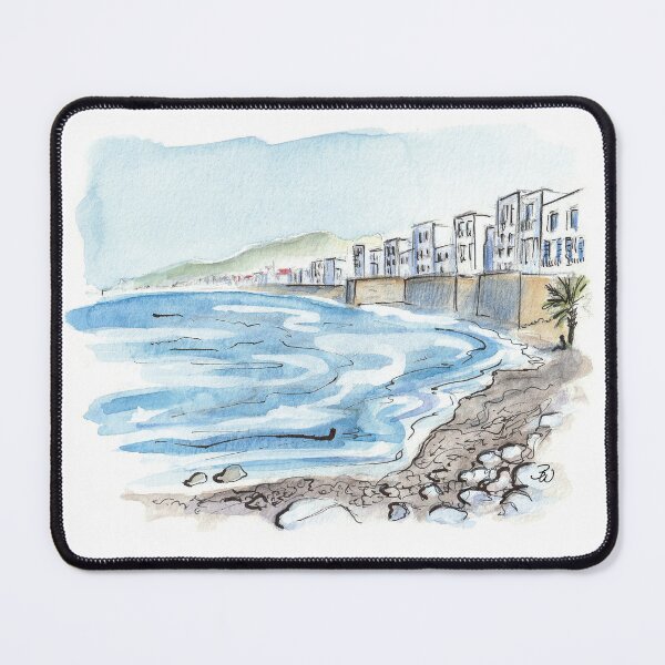Item preview, Trapani Sicily Beach Summer Watercolor Drawing designed and sold by happyartworld.