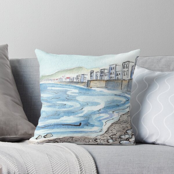Item preview, Trapani Sicily Beach Summer Watercolor Drawing designed and sold by happyartworld.