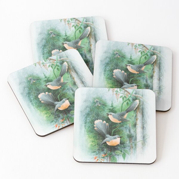 Item preview, Black and brown birds on tree branch painting designed and sold by BestDesign87.