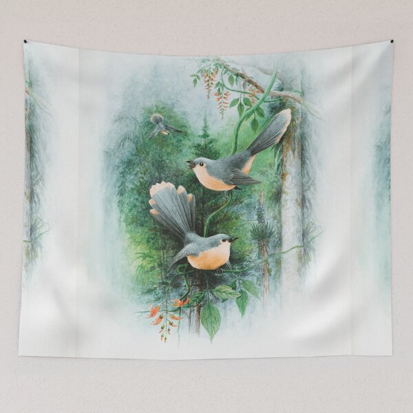 Item preview, Black and brown birds on tree branch painting designed and sold by BestDesign87.