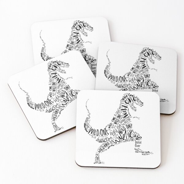Item preview, Wild One T-Rex Dinosaur Silhouette Typography Art Black Fonts designed and sold by Cawaiico.