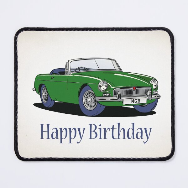 Item preview, MGB Vintage MG in British Racing Green Birthday Card designed and sold by Webazoot Industries - Car Art.