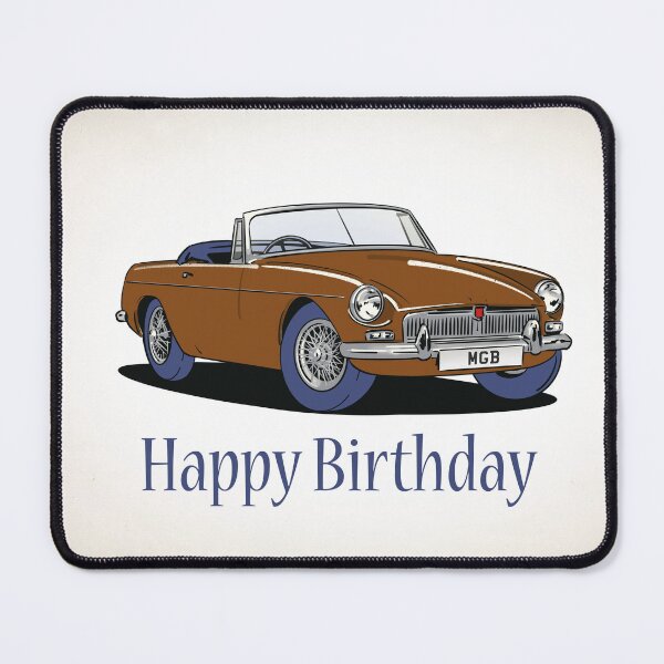 Item preview, MGB Vintage MG in Brown Birthday Card designed and sold by Webazoot Industries - Car Art.