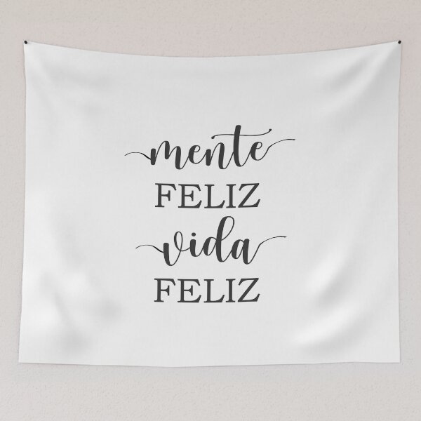 Item preview, Mente Feliz Vida Feliz, Spanish Quote designed and sold by Aryam Quotes.
