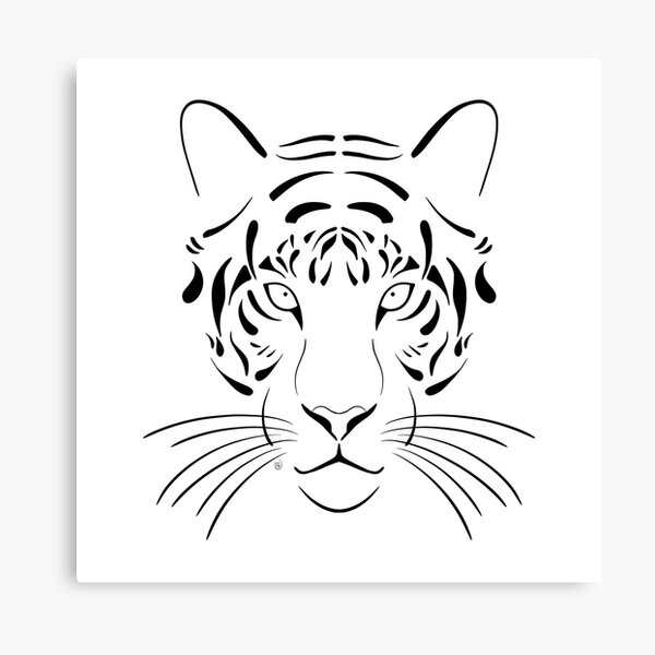 Tiger Line Art - Chinese Year of the Tiger | Canvas Print