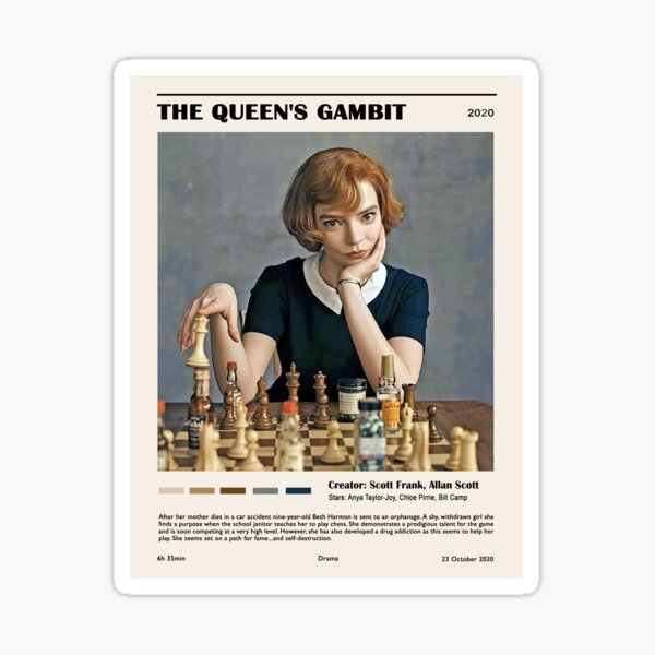 The Queen's Gambit Elizabeth Harmon quote It's Much Easier to play chess  without the burden of addam's apple Sticker for Sale by jovanaja43