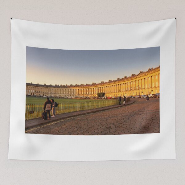 Item preview, Royal Crescent Bath bathed in honey coloured golden winter sun designed and sold by duncan1980uk.