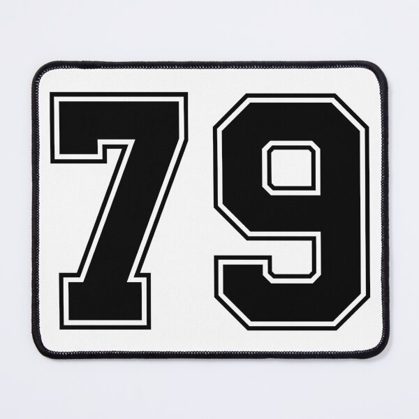 Item preview, 79 American Football Classic Vintage Sport Jersey Number in black number on white background for american football, baseball or basketball designed and sold by Marcin Adrian.