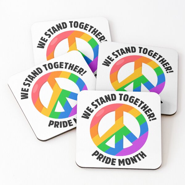 Item preview, We Stand Together Pride Month LGBT Peace Flag designed and sold by StickerbashCo.