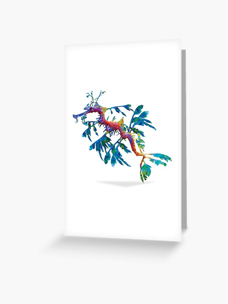 Geometric Abstract Weedy Sea Dragon Greeting Card By