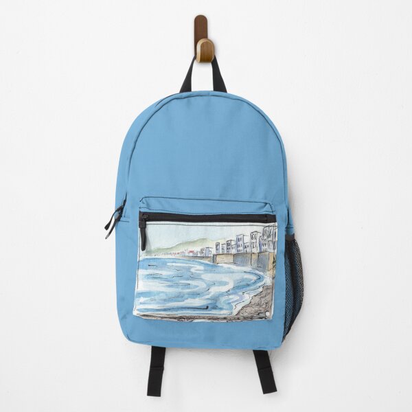 Item preview, Trapani Sicily Beach Summer Watercolor Drawing designed and sold by happyartworld.