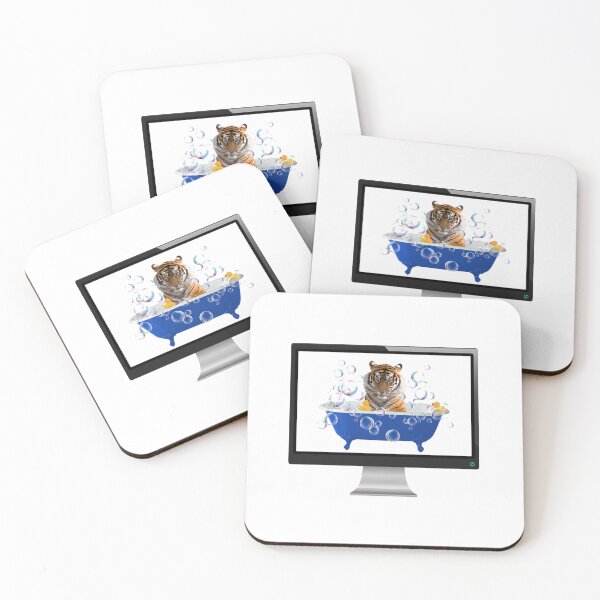 Item preview, Computer Screen Wild Tiger Blue Bathtub Bubbles designed and sold by Move-Art.