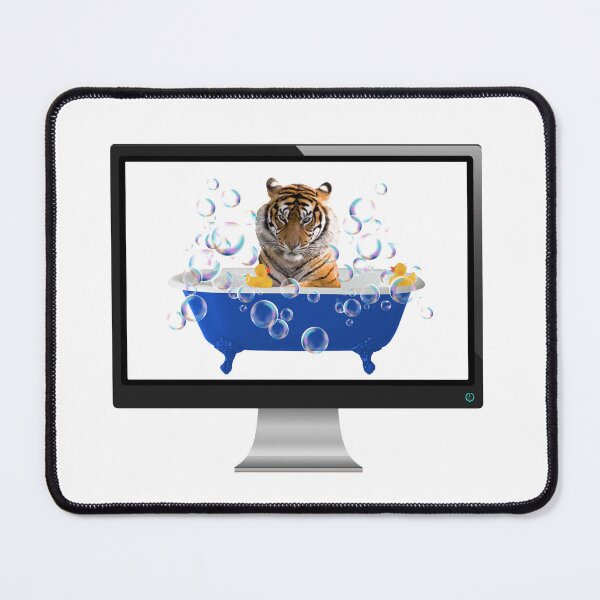 Item preview, Computer Screen Wild Tiger Blue Bathtub Bubbles designed and sold by Move-Art.