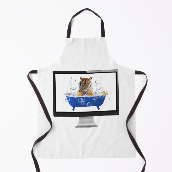 Artikelvorschau, Computer Screen Wild Tiger Blue Bathtub Bubbles entworfen und verkauft von Move-Art.