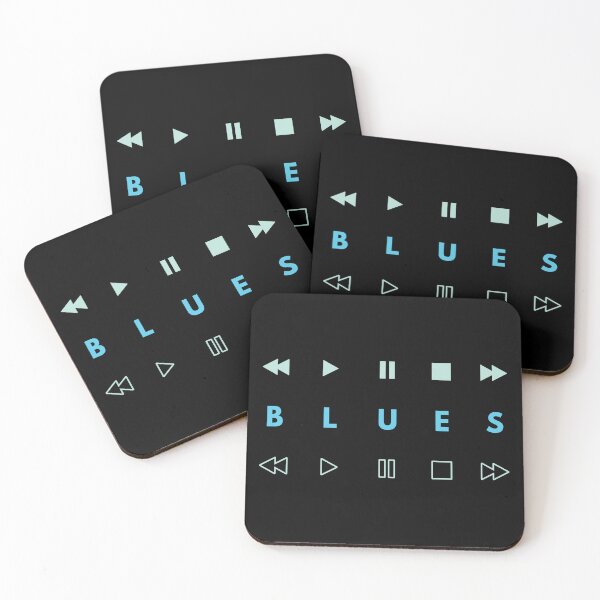 Item preview, Blues Style Music Player Buttons Light Blue designed and sold by nightsworthy.