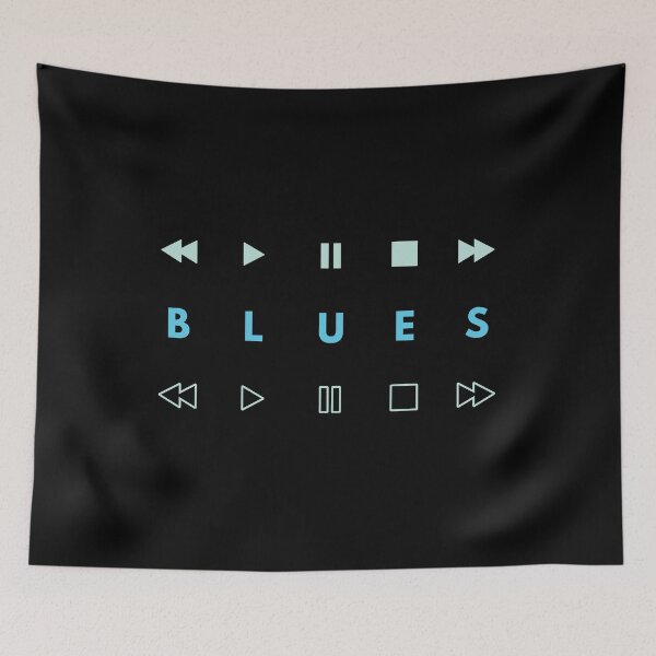 Item preview, Blues Style Music Player Buttons Light Blue designed and sold by nightsworthy.