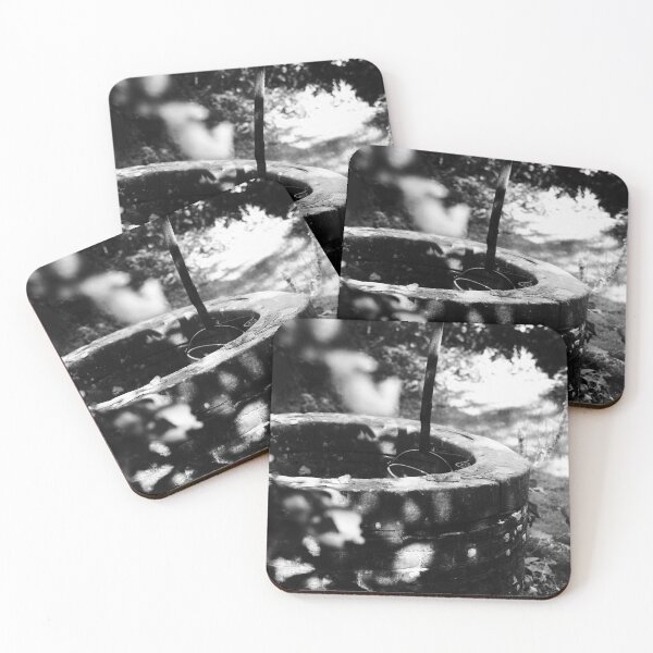Item preview, Black and white photo of an old well at an authentic Dutch farm in the Netherlands designed and sold by Diana van Neck.