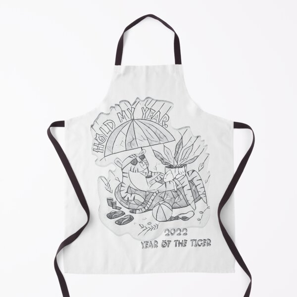Item preview, Lunar New Year - 2022 Year of the Water Tiger - Hold My Year - Ironic Satiric Black & White Cartoon designed and sold by zicutza.