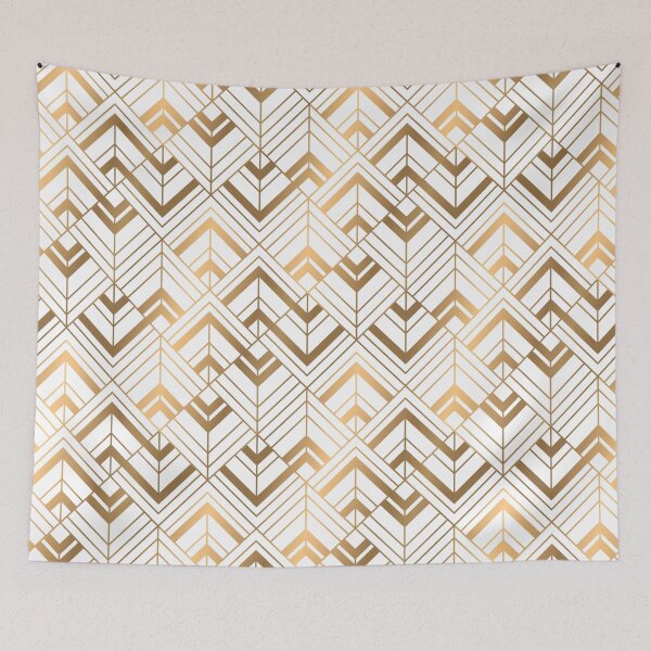 Item preview, Bohemian Gold Geometric Pattern With Gold Shimmer designed and sold by Vic Torys ☆.