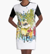 Tropical fruits Graphic T-Shirt Dress