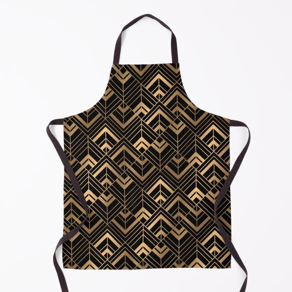 Item preview, Bohemian Gold Black Geometric Pattern With Gold Shimmer designed and sold by Vic Torys ☆.