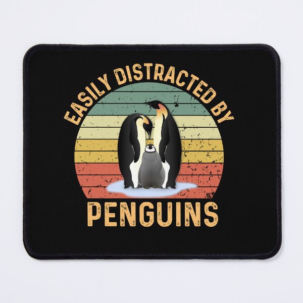 Item preview, Easily Distracted By Penguins Retro Vintage Funny Penguin designed and sold by AlexaTees.