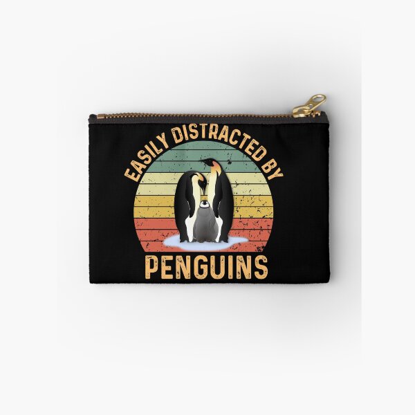 Item preview, Easily Distracted By Penguins Retro Vintage Funny Penguin designed and sold by AlexaTees.