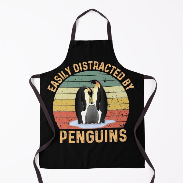 Item preview, Easily Distracted By Penguins Retro Vintage Funny Penguin designed and sold by AlexaTees.