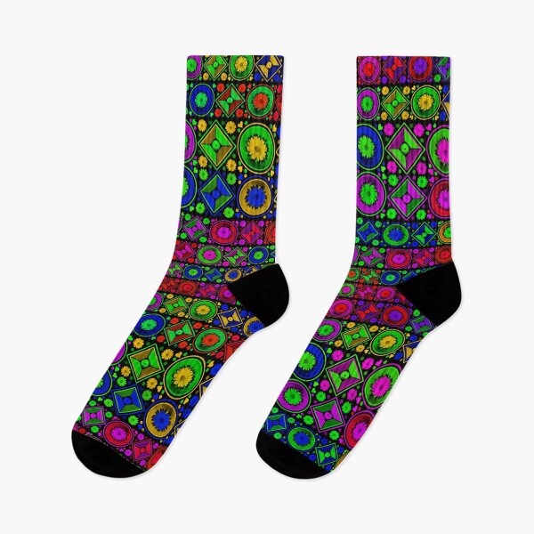 Item preview, Geometric Neon Blossoms Tiled designed and sold by PanicDay.