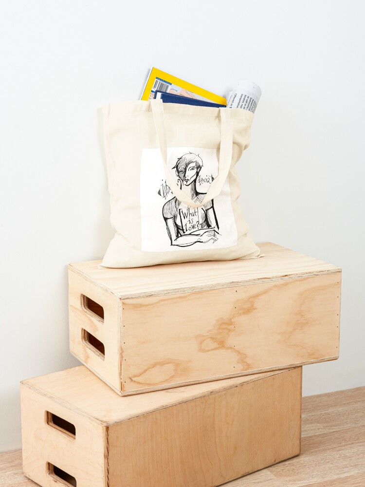 Imagen 4 de 5, Bolsa de tela con la obra what is love , diseñada y vendida por lutxana.
