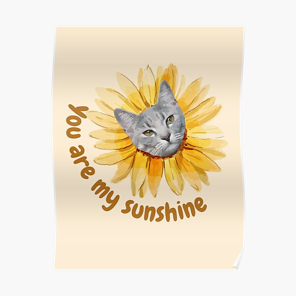 "You Are My Sunshine Cat Sunflower" Poster for Sale by Sigkal Redbubble