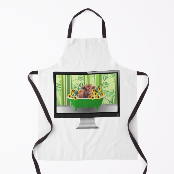 Artikelvorschau, Computer Screen green Bathtub Sunflower Highland cow entworfen und verkauft von Move-Art.