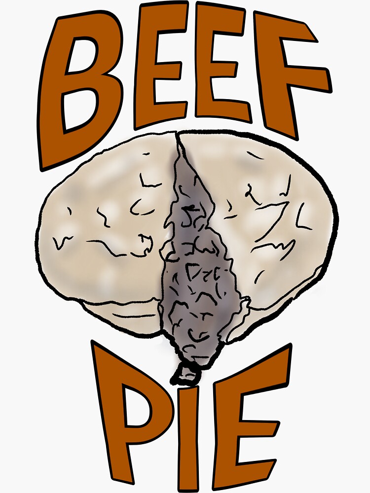 Pegatina «PASTEL DE CARNE pastel de carne, carne goteando texto