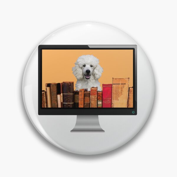 Item preview, Computer Screen White Poodle old Books designed and sold by Move-Art.