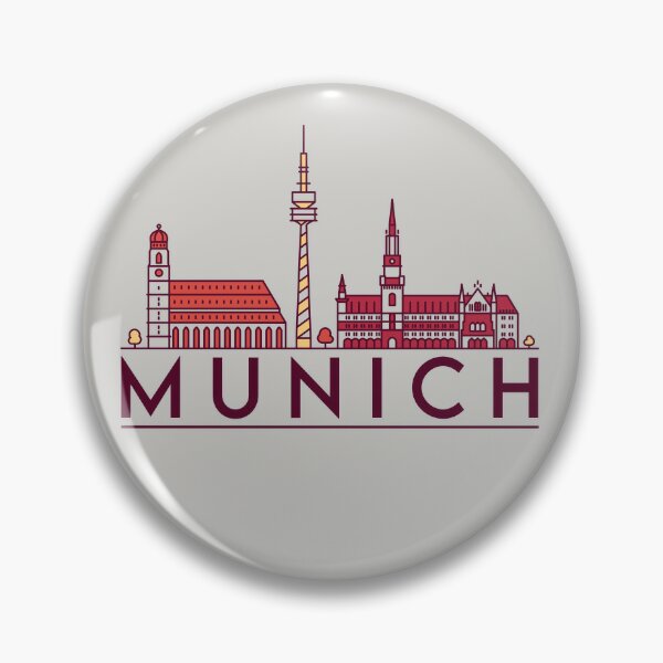 Munich Germany City Skyline Emblem