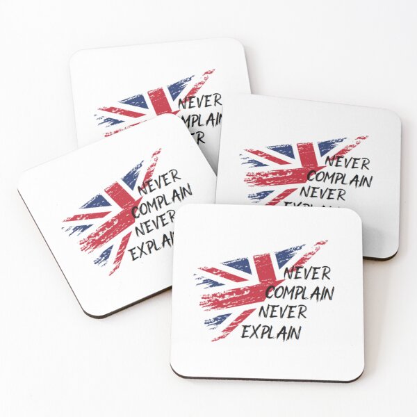Item preview, english flag, never complain, never explain   designed and sold by Ellie-UK.