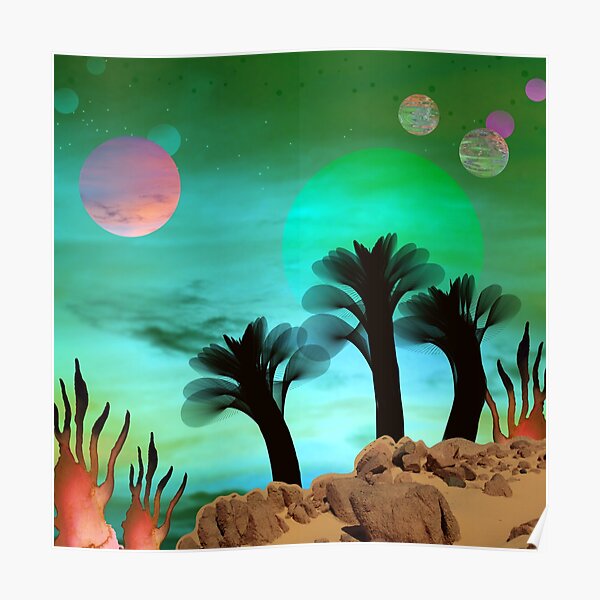 Where The Sky Is Green - surreal landscape Poster