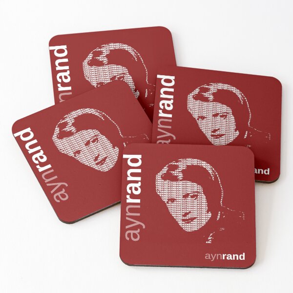 Item preview, Ayn Rand typographic poster (red) designed and sold by CMYKStudio.