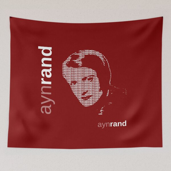 Item preview, Ayn Rand typographic poster (red) designed and sold by CMYKStudio.