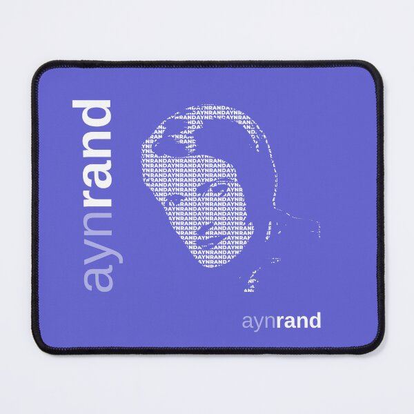 Item preview, Ayn Rand typographic poster (indigo) designed and sold by CMYKStudio.