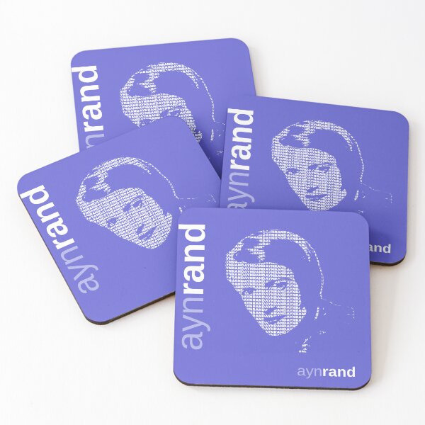 Item preview, Ayn Rand typographic poster (indigo) designed and sold by CMYKStudio.
