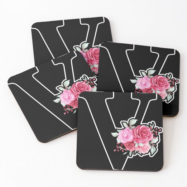 Item preview, V Letter with Rose Flowers designed and sold by Fast Print Solutions.