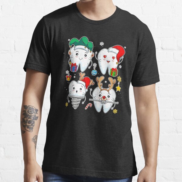 "Dental Squad Christmas Teeth Reindeer Santa Dentist Xmas" Tshirt for