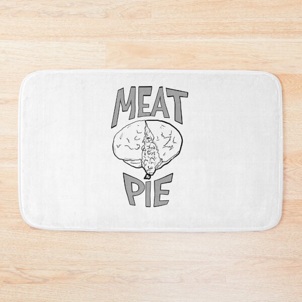 Item preview, Meat pie - beef pie - dripping mince - black and white graphic text designed and sold by Dopamine Dumpster.