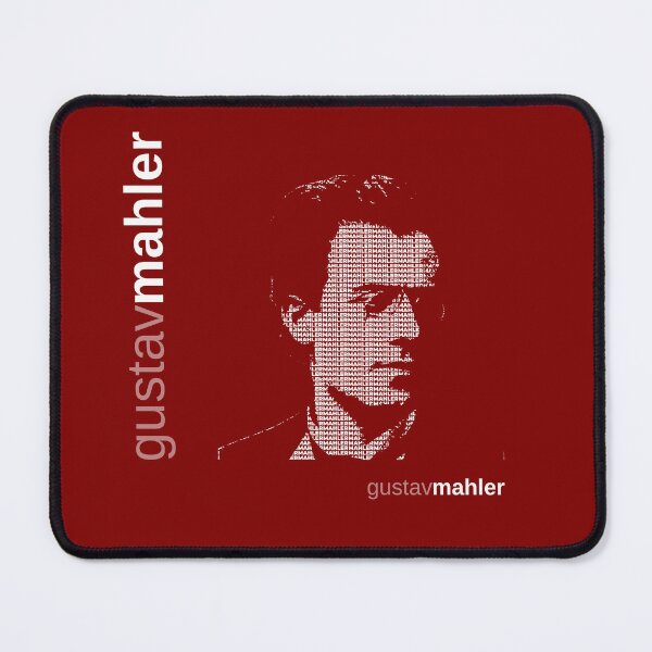 Item preview, Gustav Mahler typographic poster (red) designed and sold by CMYKStudio.