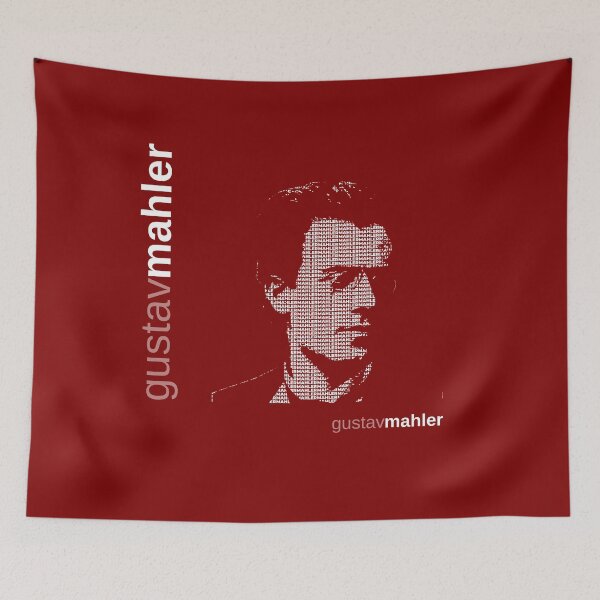 Item preview, Gustav Mahler typographic poster (red) designed and sold by CMYKStudio.