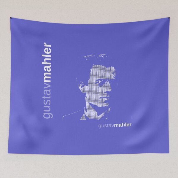 Item preview, Gustav Mahler typographic poster (indigo) designed and sold by CMYKStudio.