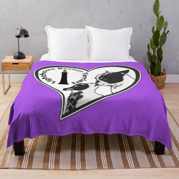 Artikelvorschau, Leuchtturm-Boston-Terrier, lila Designs entworfen und verkauft von It's Just Me.