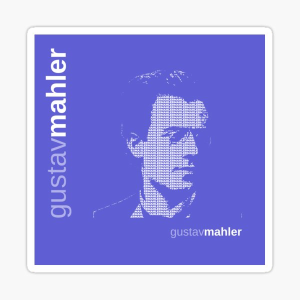 Aperçu de l'œuvre Affiche typographique Gustav Mahler (indigo) créée et vendue par CMYKStudio.